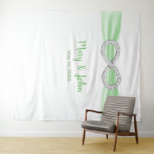 Groene Lint Diamanten Oneindigheids Trouw Achtergr Wandkleed (In Situ (horizontaal))