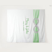 Groene Lint Diamanten Oneindigheids Trouw Achtergr Wandkleed (Voorkant (horizontaal))