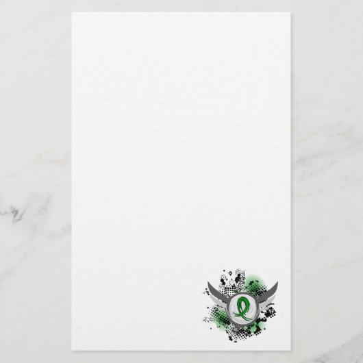 Groene lint en ringweg briefpapier (Voorkant)