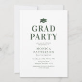 Groene Lint Foto Afstudeerfeest Kaart (Achterkant)