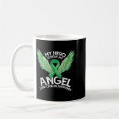 Groene Lint Held Engel Maand Lever Kanker Koffiemok (Links)