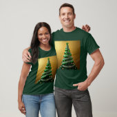 Groene Lint Kerstboom Zilveren Sparkles T-shirt (Unisex)