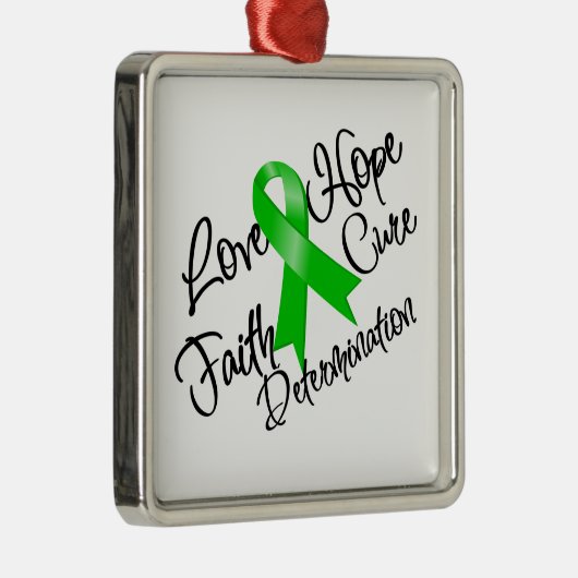 Groene lint-liefdeshoopbepaling metalen ornament (Rechts)