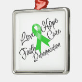 Groene lint-liefdeshoopbepaling metalen ornament (Links)