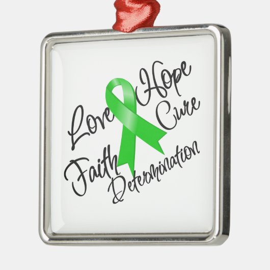 Groene lint-liefdeshoopbepaling metalen ornament (Links)