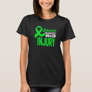 Groene Lint Overlevende Traumatische Hersenletsel T-shirt