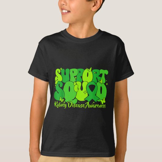 Groene lint steungroep nierziekte t-shirt (Voorkant)