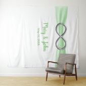 Groene lint zilver oneindigheid trouw achtergrond wandkleed (In Situ (horizontaal))