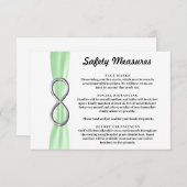 Groene Lint Zilver Oneindigheid Veiligheidsmaatreg Informatiekaartje (Voorkant / Achterkant)