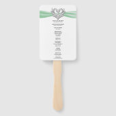 Groene Lint Zilveren Zwaan Trouwprogramma Fans Handwaaier (Achterkant)