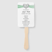 Groene Lint Zilveren Zwaan Trouwprogramma Fans Handwaaier (Voorkant)