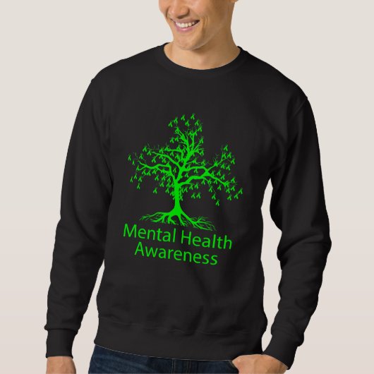Groene lintboom - Mental Health Awareness Maand Trui (Voorkant)