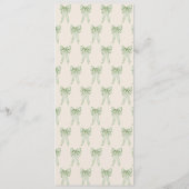 Groene linten boog frame elegante trouw menu (Achterkant)