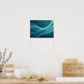 Groene Lintgolvende Abstracte Poster (Keuken)