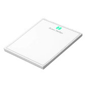 Groene Lintrand Geschrift Aangepaste Naam Schrift Notitieblok (Linkerzijde)