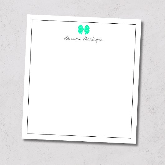 Groene Lintrand Geschrift Aangepaste Naam Schrift Notitieblok