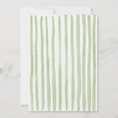 Groene lintstrepen Matcha verjaardag bedankkaart (Achterkant)