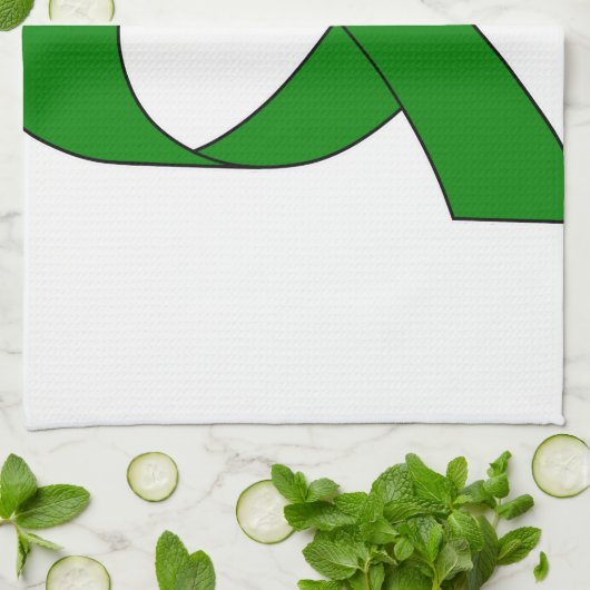 Groene linttekening theedoek (Gevouwen)