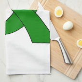 Groene linttekening theedoek (Quarter Fold)