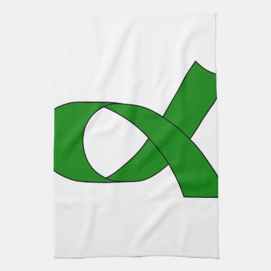 Groene linttekening theedoek (Verticaal)