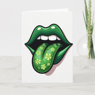 Groene Lippen Klaver Gelukskaart Kaart