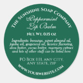 Groene lippenbalsem tin label (Voorkant)
