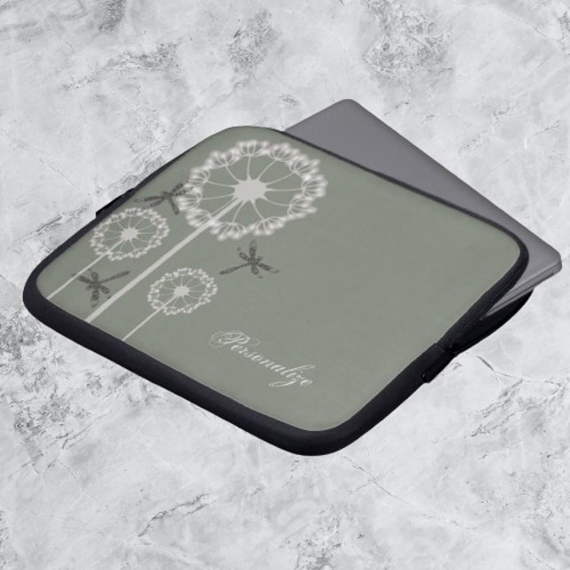 Groene lippenhoes voor laptop laptop sleeve (Green Dragonflies Personalized Laptop Sleeve)