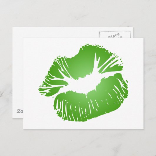 Groene Lips Briefkaart (Voorkant / Achterkant)