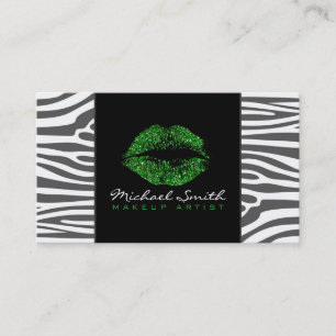 Groene Lips Makeup Artis Modern Zebra Huid Visitekaartje