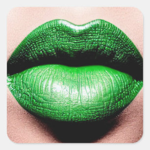 Groene lipstick Square Sticker