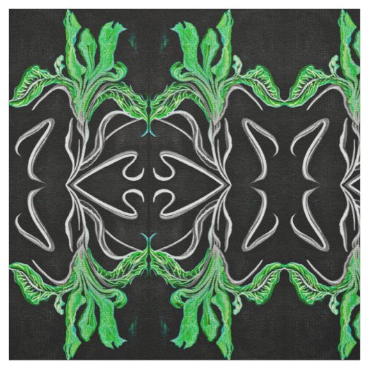 Groene lis stof (Swatch)