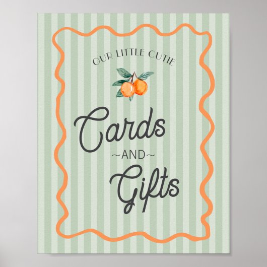 Groene Little Cutie Citrus Kaarten & Cadeaus Poster (Voorkant)