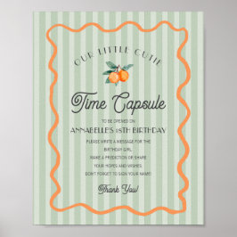 Groene Little Cutie Citrus Verjaardag Time Capsule Poster