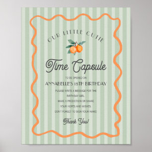 Groene Little Cutie Citrus Verjaardag Time Capsule Poster