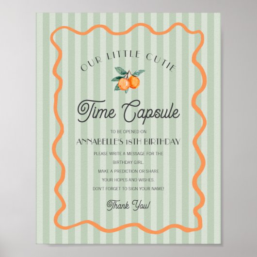 Groene Little Cutie Citrus Verjaardag Time Capsule Poster (Voorkant)