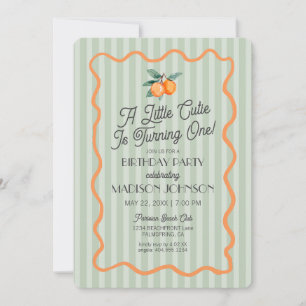 Groene Little Cutie Pastel Citrus Theme Verjaardag Kaart