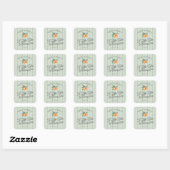 Groene Little Cutie Pastel Citrus Verjaardag Envel Vierkante Sticker (Vel)