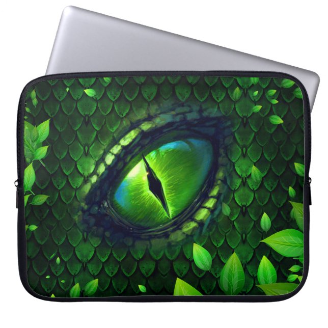 Groene Lizard Eye Laptop Bag Laptop Sleeve (Voorkant)