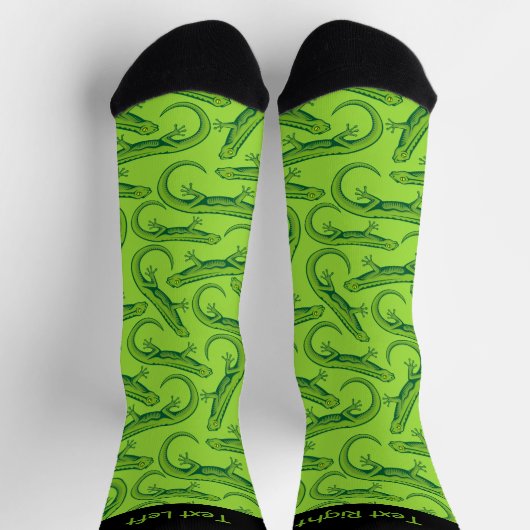 Groene lizard Pattern Socks Sokken (Top)