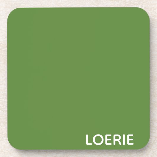 Groene Loerie-kleurnaam Bier Onderzetter (Voorkant)
