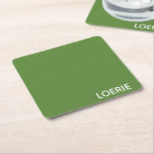 Groene Loerie-kleurnaam Kartonnen Onderzetters (Schuin)