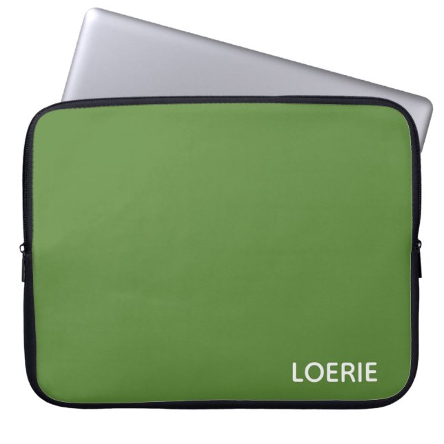 Groene Loerie-kleurnaam Laptop Sleeve (Voorkant)