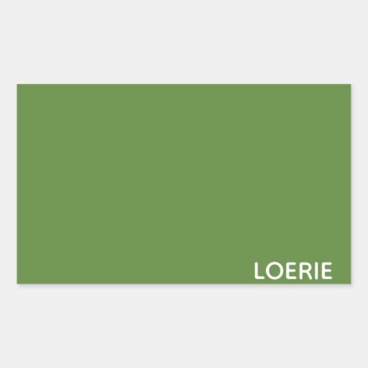 Groene Loerie-kleurnaam Rechthoekige Sticker (Voorkant)