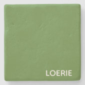 Groene Loerie-kleurnaam Stenen Onderzetter (Voorkant)