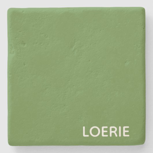 Groene Loerie-kleurnaam Stenen Onderzetter (Voorkant)