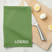 Groene Loerie-kleurnaam Theedoek (Quarter Fold)