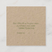 Groene logo-promo in hartritme eco-stijl klantenkaartje (Achterkant)