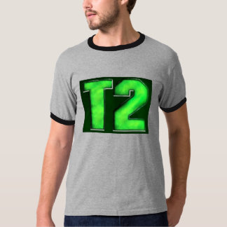 Groene logo ringer T-shirt grijs/zwart