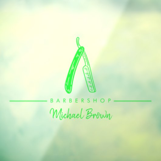 groene logo zakelijke scheermes barber raamsticker (Vel 3)