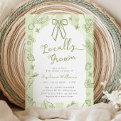 Groene lokaal geteelde boeren Baby shower uitnodig Kaart